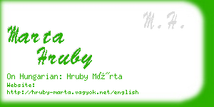 marta hruby business card